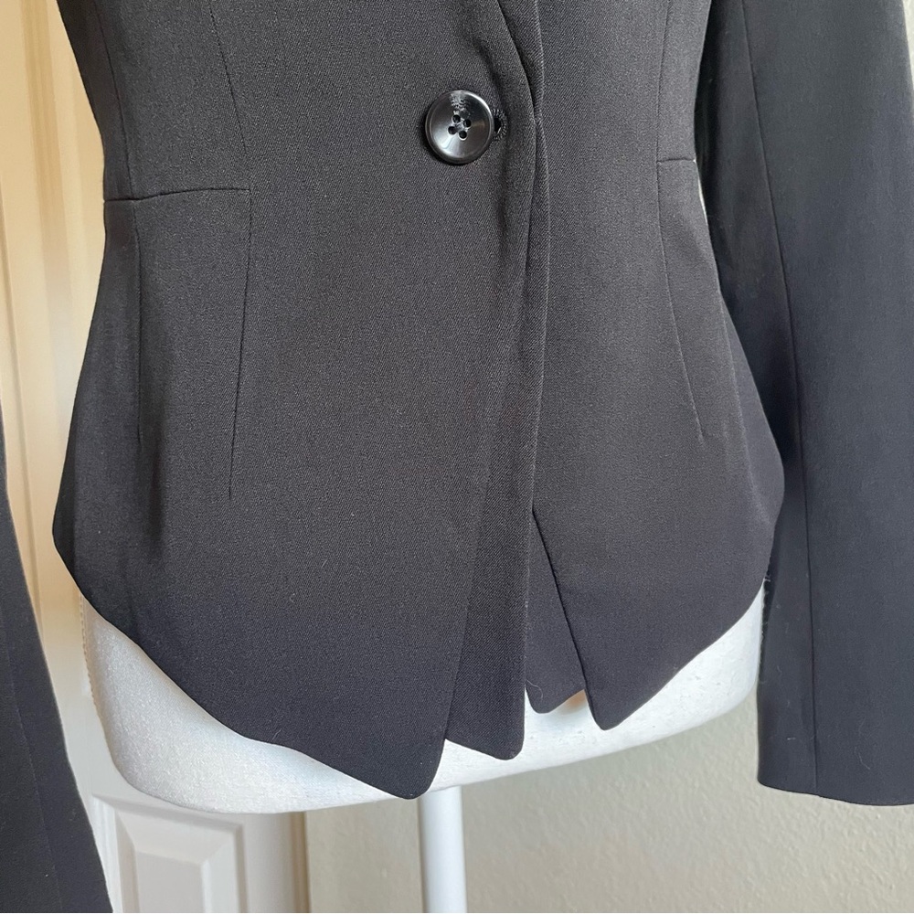 WHBM Blazer Women’s XS Black Long Sleeve One Button Career Gorpcore Office Chic - Picture 5 of 16